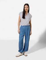 Blusenshirt - Allover-Print - hellblau