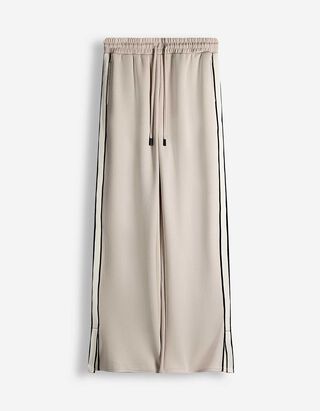 Pantaloni a palazzo - Strisce laterali - bianco