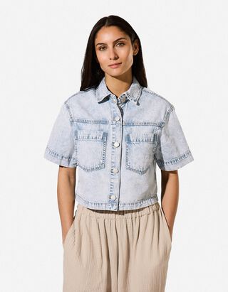 Cămașă din denim - denim albastru deschis - Albastru &icirc;nchis