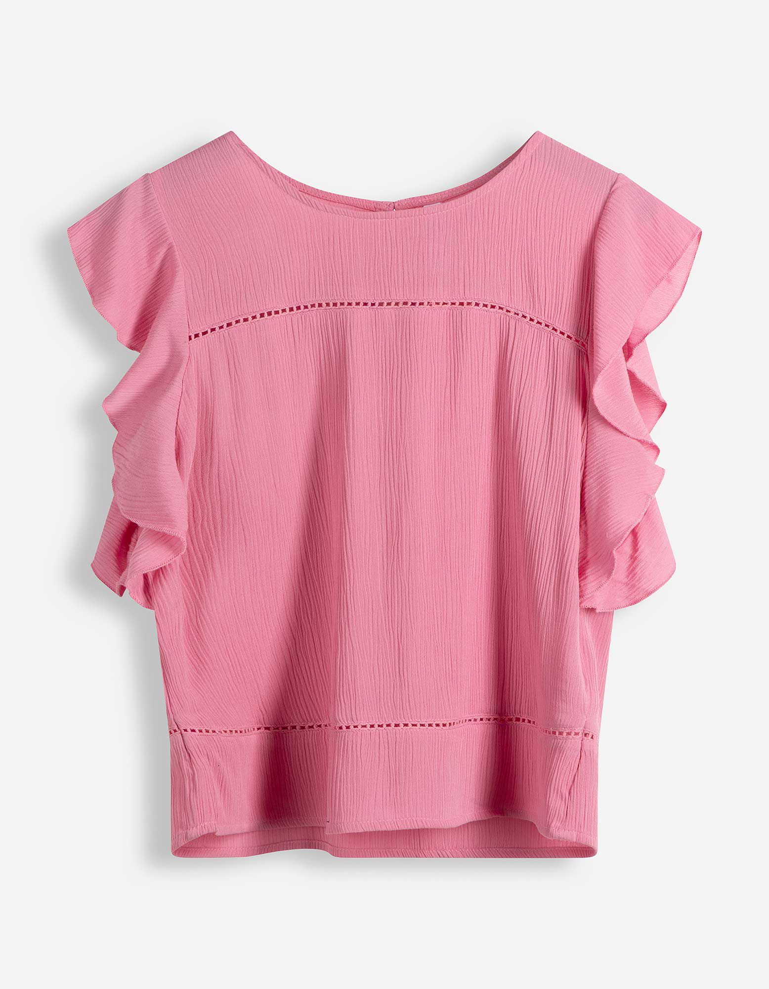 Blusenshirt - einfarbig - Pink