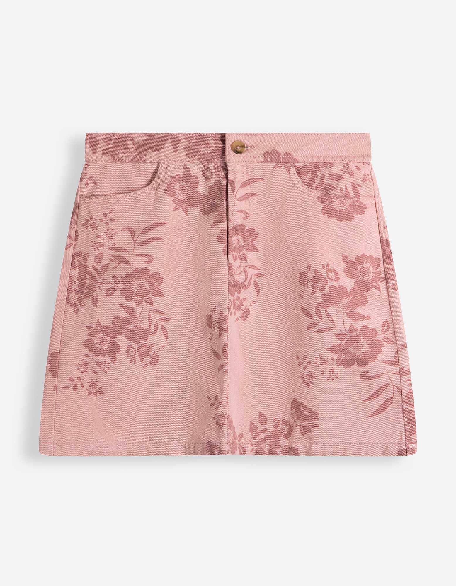 Midirock - Florales Muster - Rosa