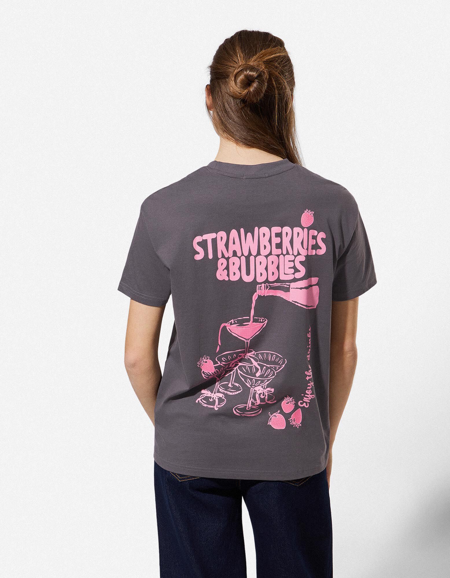 T-Shirt - R&uuml;ckenprint - dunkelgrau
