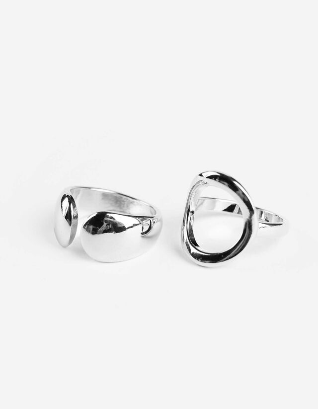 Ring - Set van 2 - zilver