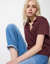 Bluse - einfarbig - dunkelrot