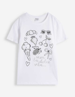 T-Shirt - Frontprint - wei&szlig;