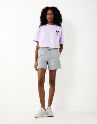 Shorts - Baumwoll-Mix - Hellgrau