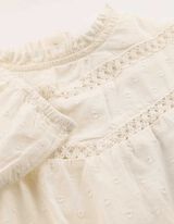 Blouse - Coton - Blanc cass&eacute;