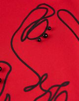 T-shirt - Perles décoratives - Rouge