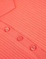 Poloshirt - Rippenstruktur - hellrot