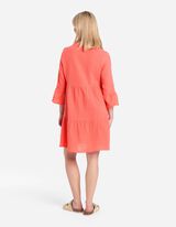 Blúzkové šaty - Mušelín - svetlocervena