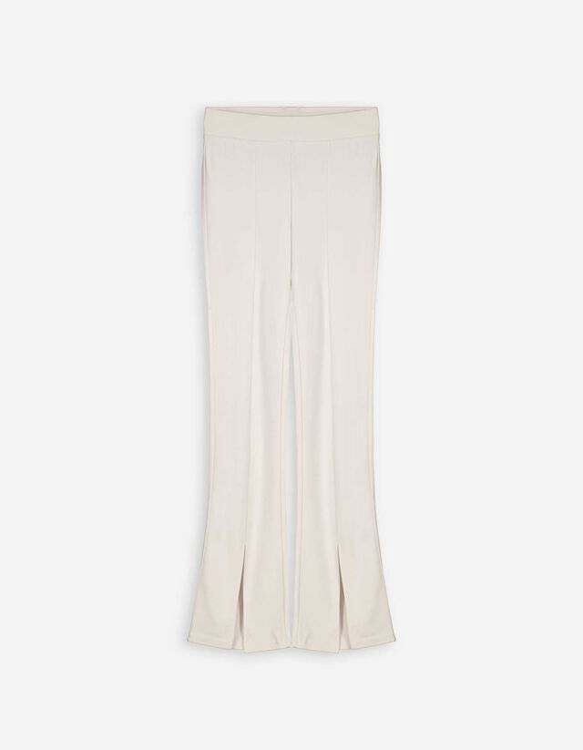 Broek met uitlopende pijpen - Uitlopende pasvorm - beige