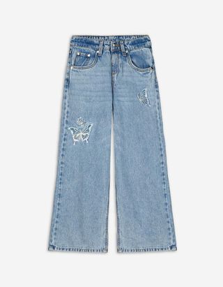 Jeans - Stickerei - blau