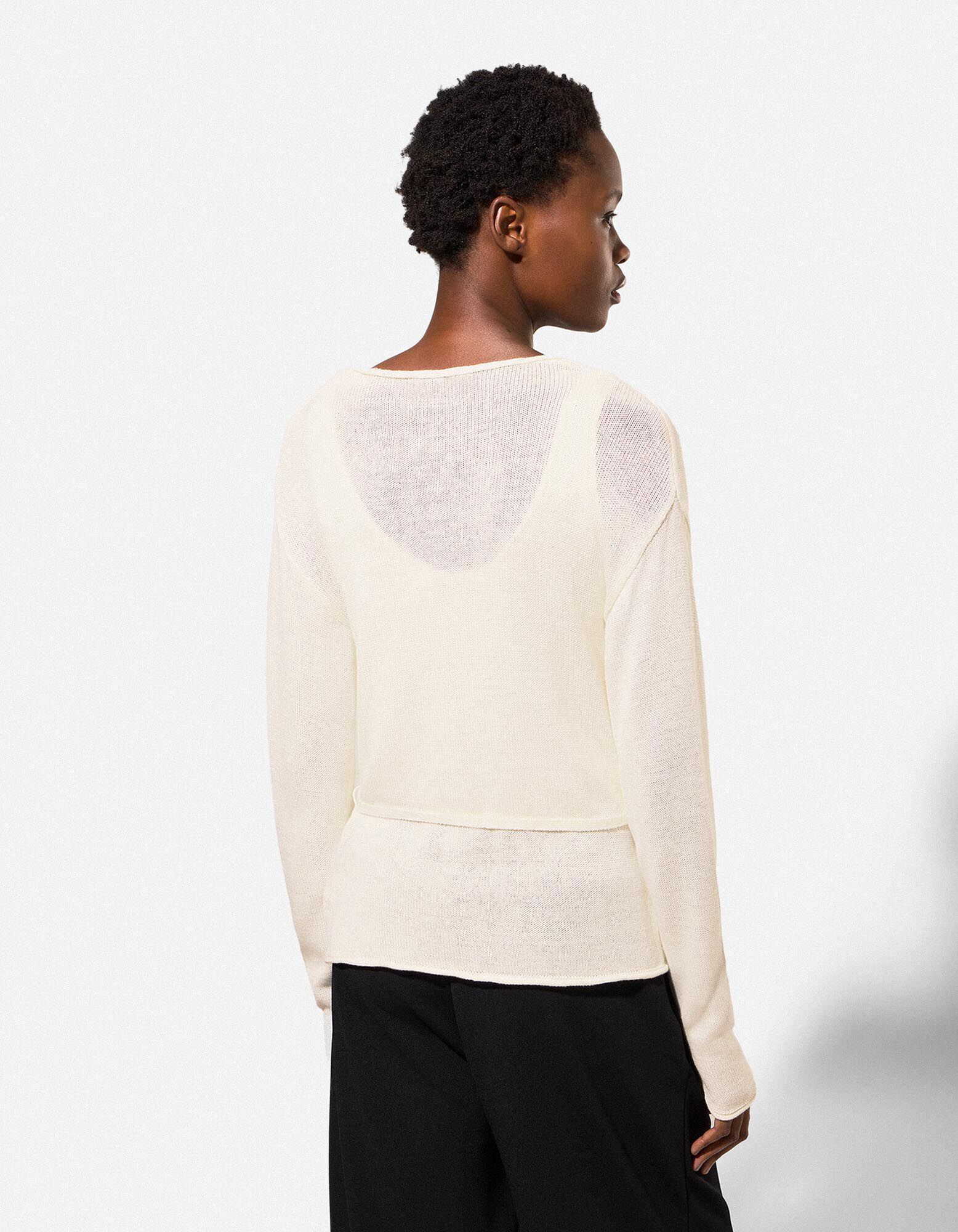 Cardigan - Viskose-Mix - wei&szlig;