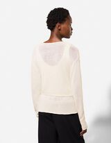 Cardigan - Viskose-Mix - wei&szlig;