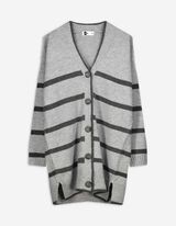 Longcardigan - Aufgesetze Taschen - grau