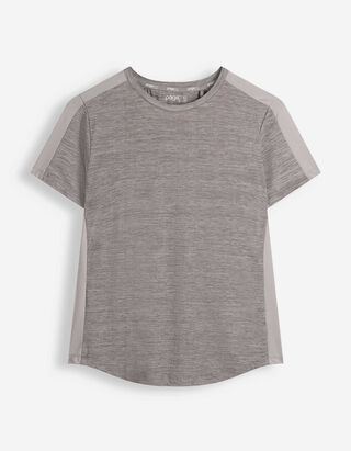 T-Shirt - Meliert - Hellgrau