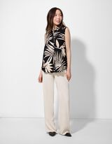 Blusentop - Allover-Print - schwarz