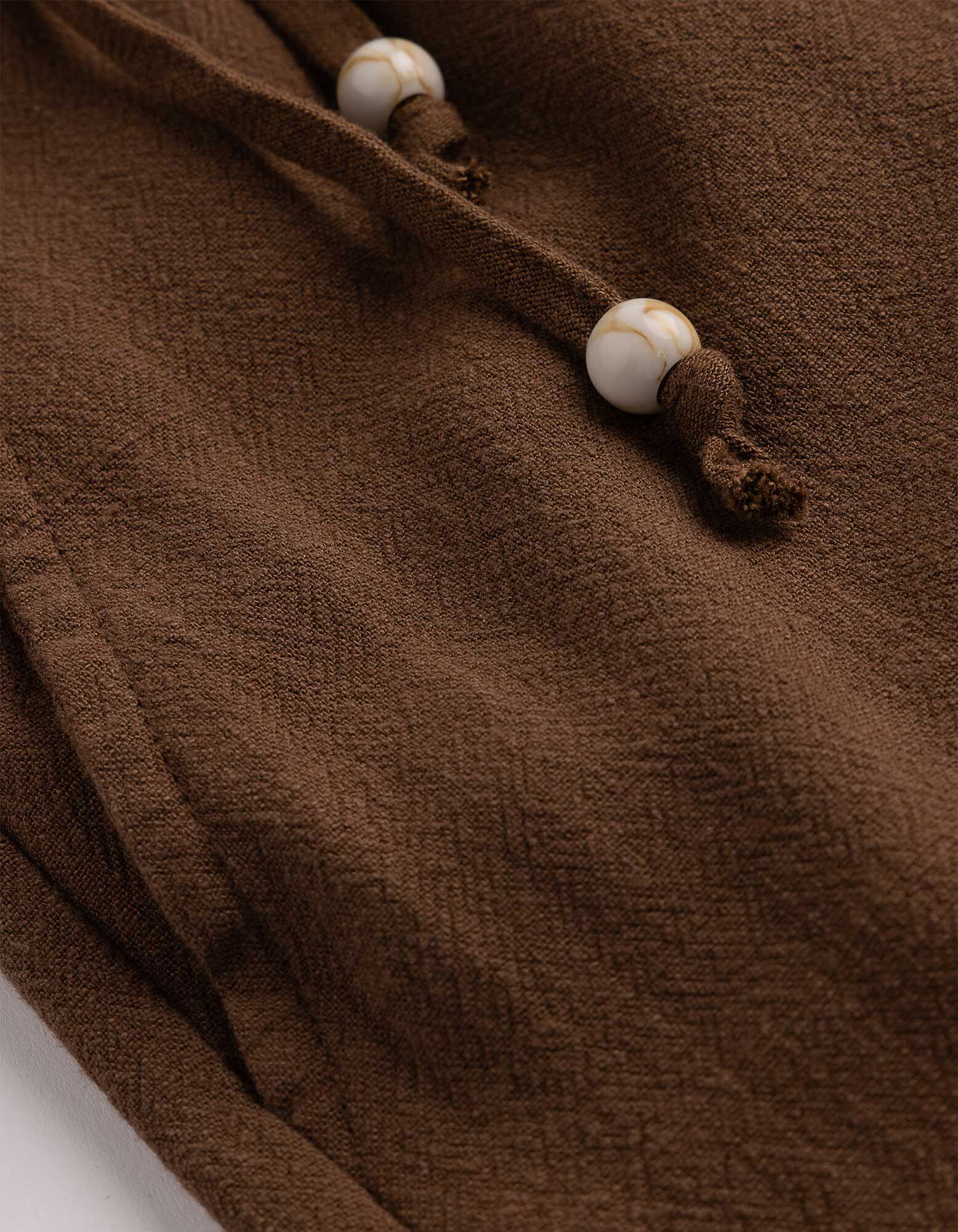 Bermuda  - Leinen-Optik - braun