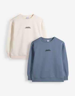 Sweatshirt - 2er-Set - blau