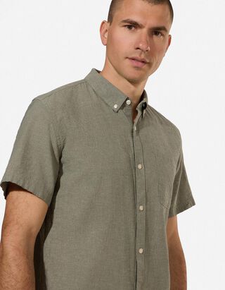Hemd - Leinen-Mix - gr&uuml;n