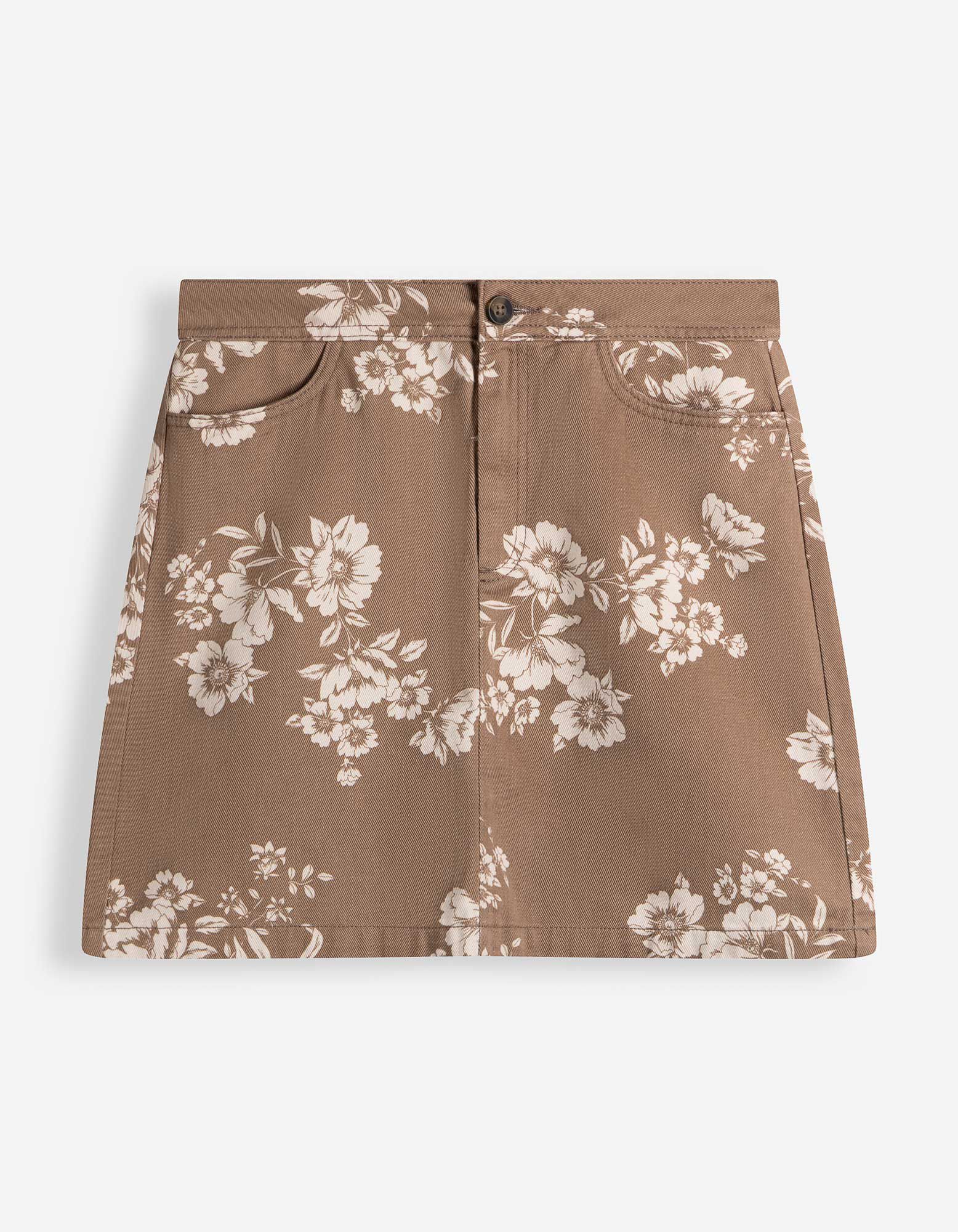 Midirock - Florales Muster - Braun