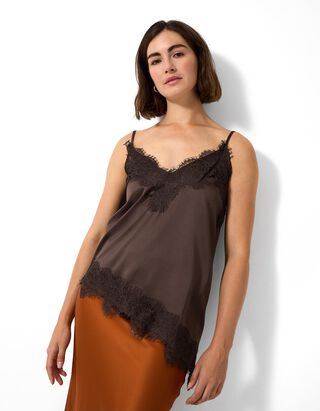 Top - Asymmetrisch - Dunkelbraun