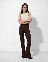 Broek - Uitlopende pasvorm - donkerbruin