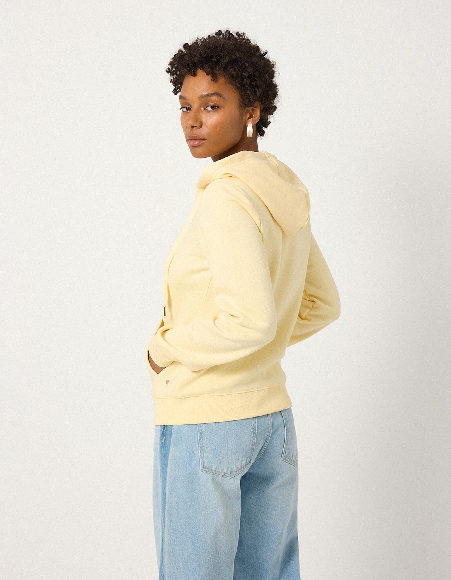 Sweatjacke - Regular Fit - Hellgelb