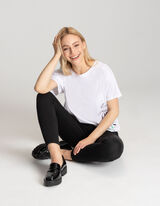 T-shirt - Message imprim&eacute; - blanc