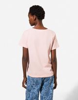 T-shirt - hafty - rozowy