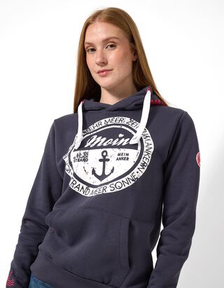 Hoodie - Print - Dunkelblau