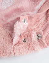 Súprava trička s dlhými rukávmi a nohavíc - Plyš - ruzova