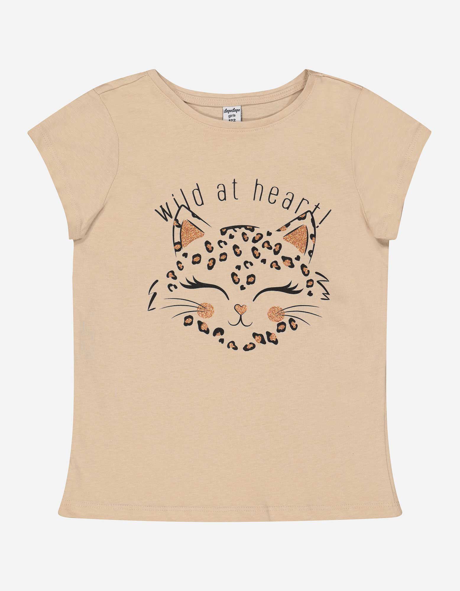 T-shirt - Glitterprint - beige