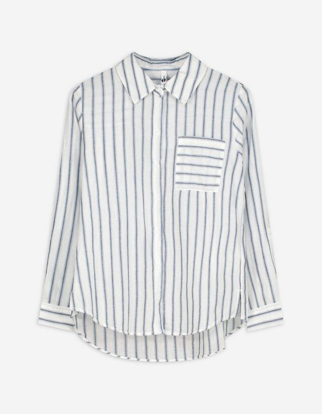 Blouse - Rayures - Bleu foncé
