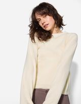 Pulover - Amestec de bumbac - Alb