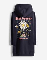 Kleid - R&uuml;ckenprint - dunkelblau