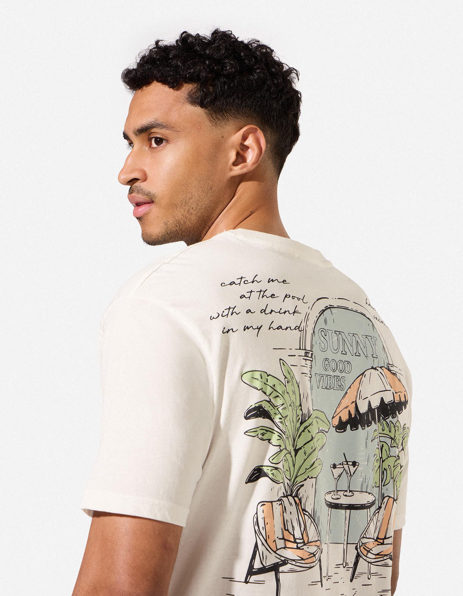 T-shirt - Dos imprim&eacute; - blanc