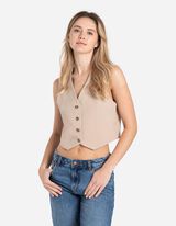 Gilet - Percentuale di viscosa - beige
