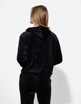 Kapuutsiga dressipluus - samet - must