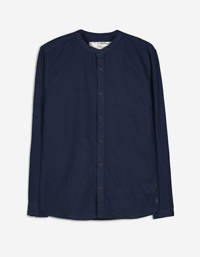 Camicia - Misto lino - blu scuro