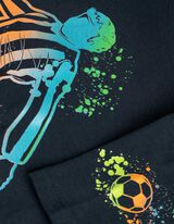 T-shirt - Impression au néon - Bleu foncé