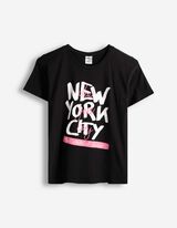 T-Shirt - Frontprint - schwarz