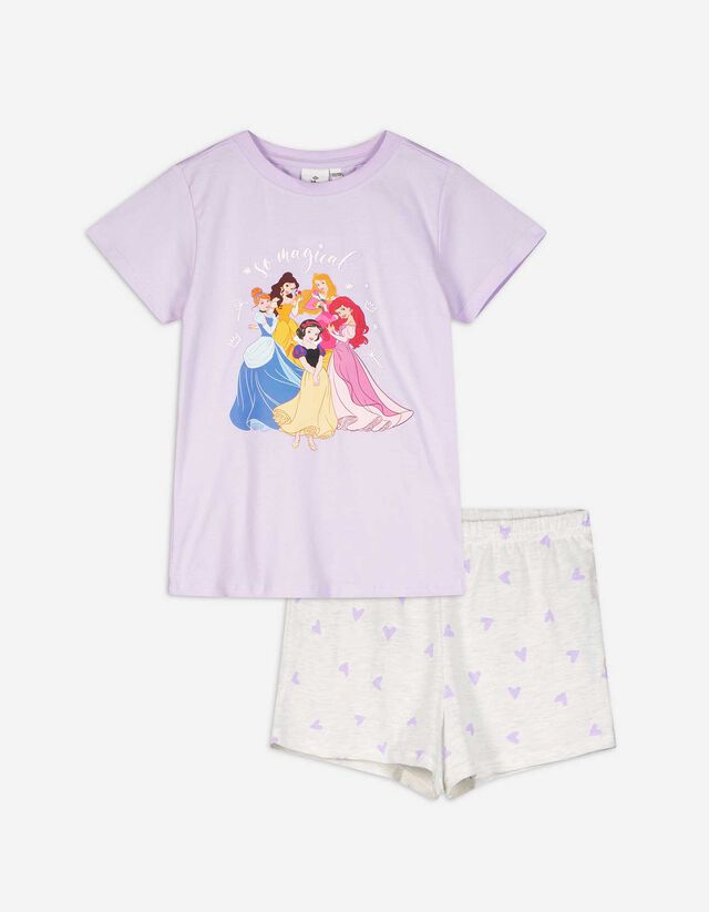 Pyjama set van shirt en shorts - Disney Princess - brons