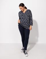 Palaidinė-marškiniai - Ištisinis raštas - tamsiai melynas