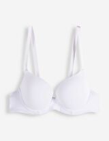 biustonosz pod T-shirt - wyściełane miseczki - bialy