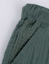 Set ko&scaron;ulje i kratkih hlača - muslin - tamno zelena