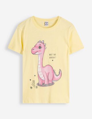 T-Shirt - Frontprint - hellgelb