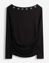 Longsleeve - Met studs - Zwart