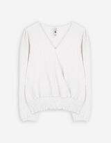 Maglia a manica lunga - Aspetto grinzoso - bianco