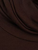 Tričko s dlhými rukávmi - Rolákový golier - tmavohneda